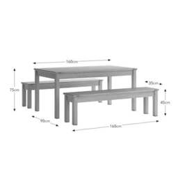 Olney 6 Seater Dining Table and Bench Set - thumbnail 6