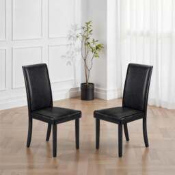 Hudson Set Of 2 Dining Chairs, Faux Leather - thumbnail 2