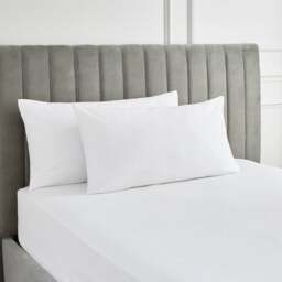 Hotel 230 Thread Count 100% Cotton Sateen Large Standard Pillowcase Pair