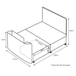 Sweet Dreams Venice Vertical Pleated TV Bed - thumbnail 4