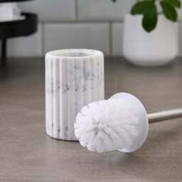 Marble Effect Ribbed Resin Toilet Brush - thumbnail 2