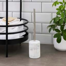 Marble Effect Ribbed Resin Toilet Brush - thumbnail 1