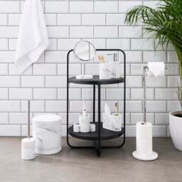 Marble Effect Ribbed Resin Toilet Brush - thumbnail 4