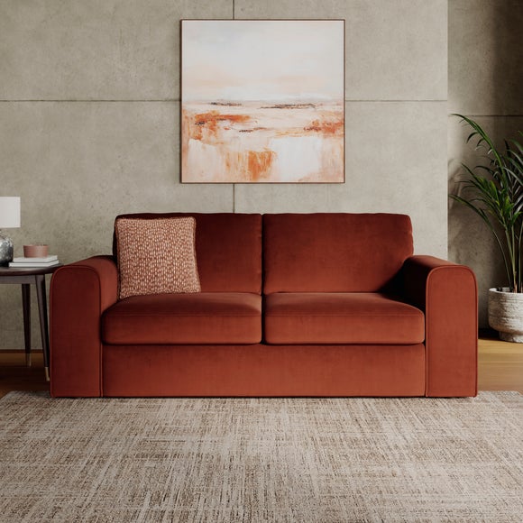 Abel Matte Velvet 3 Seater Sofa - image 1