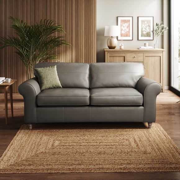 Flori Classic Leather 3 Seater Sofa - image 1