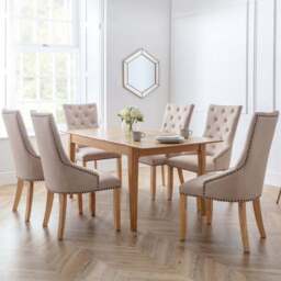 Loire Set Of 2 Button Back Dining Chairs, Linen - thumbnail 2