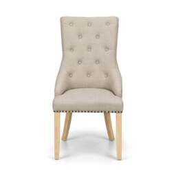Loire Set Of 2 Button Back Dining Chairs, Linen - thumbnail 5