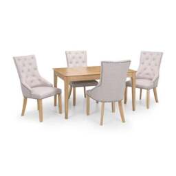 Loire Set Of 2 Button Back Dining Chairs, Linen - thumbnail 6