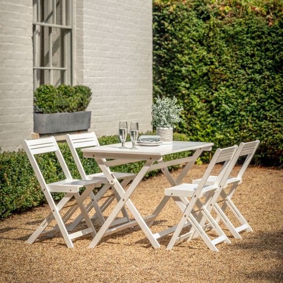 Ottinge White Wooden Foldaway Dining Set - image 1