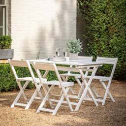 Ottinge White Wooden Foldaway Dining Set - thumbnail 3