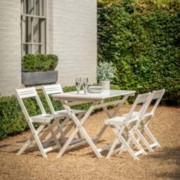 Ottinge White Wooden Foldaway Dining Set