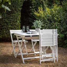 Ottinge White Wooden Foldaway Dining Set - thumbnail 2
