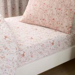 Set of 2 Woodland Floral 100% Cotton Fitted Sheets
