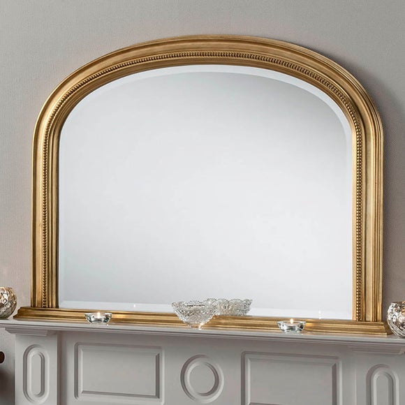 Yearn Beaded Mantle Mirror Gold