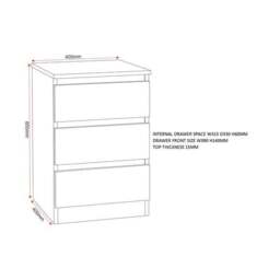 Walker 3 Drawer Bedside Table - thumbnail 6