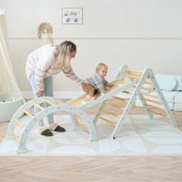 Tutti Bambini Scala Montessori 3 in 1 Pikler Climbing Frame with Climbing Wall - thumbnail 2