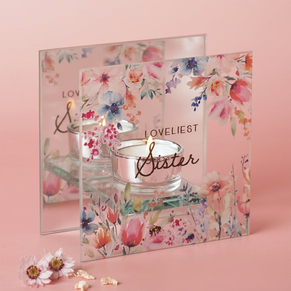 The Cottage Garden Floral Glass Tealight Holder - image 1
