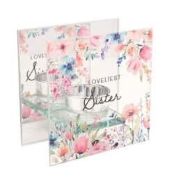 The Cottage Garden Floral Glass Tealight Holder - thumbnail 2