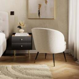 Marcie Luxe Ivory Boucle Cocktail Chair - thumbnail 2