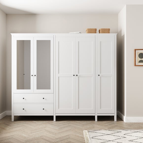 Lynton 5 Door Wardrobe, White - image 1