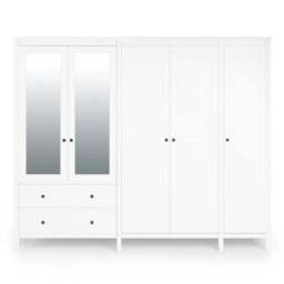 Lynton 5 Door Wardrobe, White - thumbnail 3