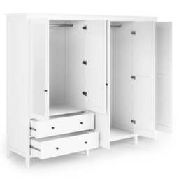Lynton 5 Door Wardrobe, White - thumbnail 5