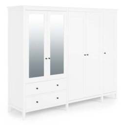 Lynton 5 Door Wardrobe, White - thumbnail 2