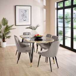 Shea Set of 2 Dining Chairs, Velvet - thumbnail 3