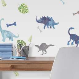 Watercolour Dinosaurs Peel and Stick Wall Stickers - thumbnail 1