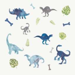 Watercolour Dinosaurs Peel and Stick Wall Stickers - thumbnail 2