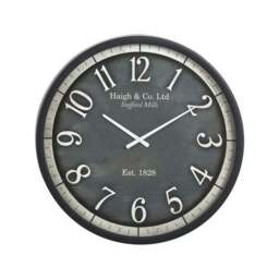 Weathered Wood Effect Round Wall Clock - thumbnail 3