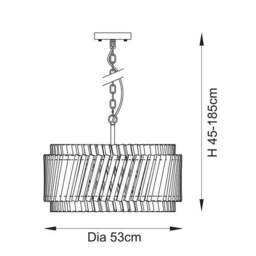 Vogue Diana 5 Light Adjustable Chandelier - thumbnail 6