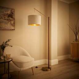 Hazelle Boucle Wooden Floor Lamp - thumbnail 2