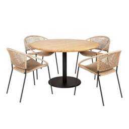 Pacific Lifestyle Dakota Natural Wheat Outdoor 4 Seater Dining Set - thumbnail 6