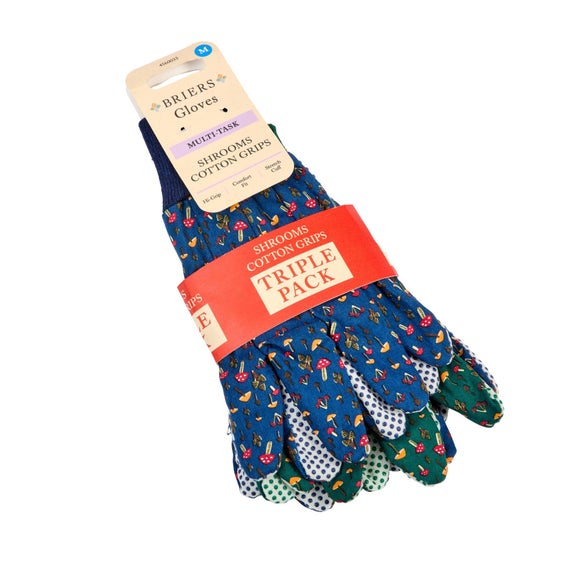 Pack of 3 Mushroom Cotton Grip Gardening Gloves - image 1