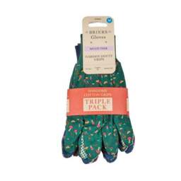 Pack of 3 Mushroom Cotton Grip Gardening Gloves - thumbnail 2