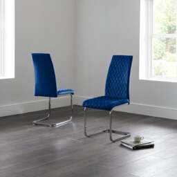 Calabria Set of 4 Dining Chairs, Velvet - thumbnail 1