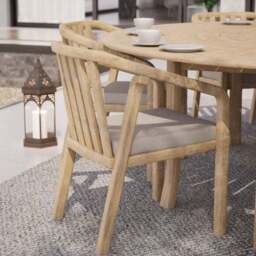 Maris 8 Seater Round Garden Dining Set With 8 Riven Chairs and Lazy Susan - thumbnail 5
