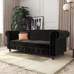 Felix Velvet Chesterfield Double Sofa Bed - thumbnail 3