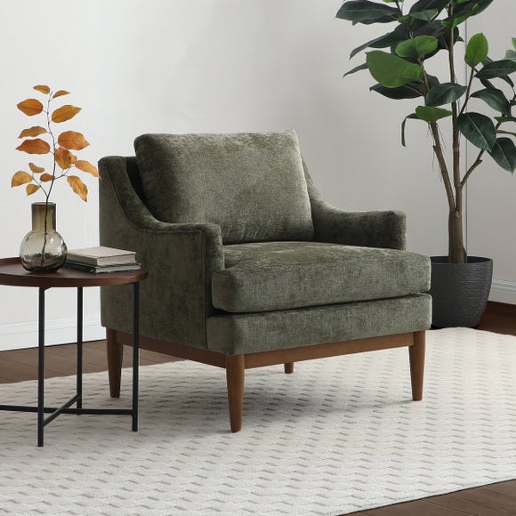 Zella Olive Chenille Occasional Chair - image 1