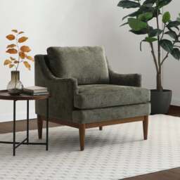 Zella Olive Chenille Occasional Chair - thumbnail 1