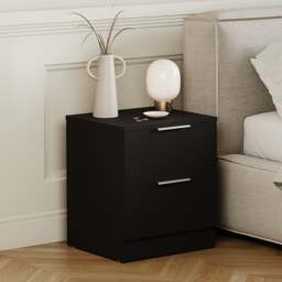 Hayes 2 Drawer Bedside Table - thumbnail 1