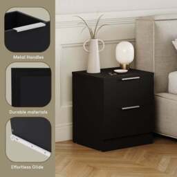 Hayes 2 Drawer Bedside Table - thumbnail 3