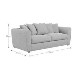 Blake Curved Arm Chunky Chenille 3 Seater Sofa - thumbnail 6