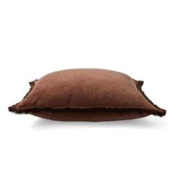 Fringed Cotton Velvet Cushion - thumbnail 6