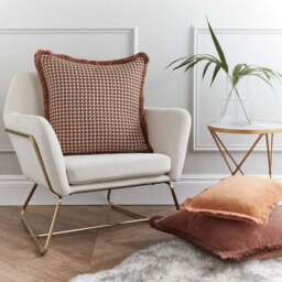 Fringed Cotton Velvet Cushion - thumbnail 4