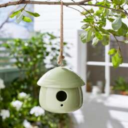 Stoneware Bird House Ornament - thumbnail 1