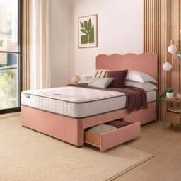 Silentnight Divan Bed With Wave Velvet Headboard and 800 Pocket Sprung Mattress - thumbnail 3