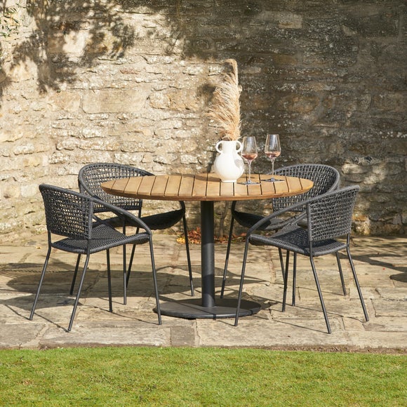 Pacific Lifestyle Dakota Black Outdoor 4 Seater Dining Set - image 1