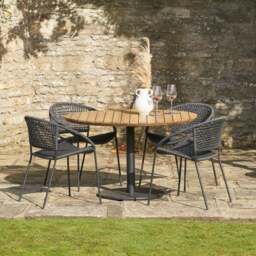 Pacific Lifestyle Dakota Black Outdoor 4 Seater Dining Set - thumbnail 1